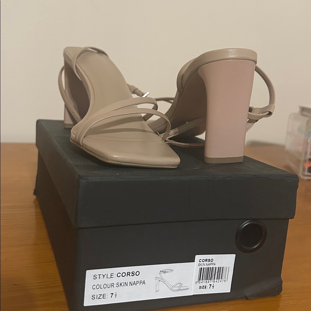 Corso Beige Strappy Heels